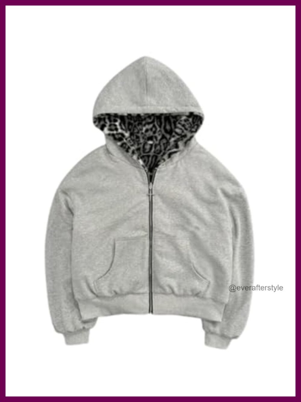 Leopard Print Zip Up Hoodie Y2K Oversized Sweatshirt Streetwear